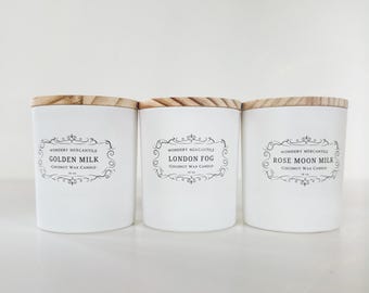 Tea Inspired Scented Candles | Natural Coconut Wax Candle | Tea Lovers Gift Idea | Tea Latte Home Fragrances | Clean Burning Artisan Candle