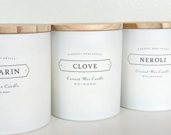 Clove Luxury Candle | Coconut Wax, Slow Burn, Non-Toxic, Sustainable, | Spiced Chai Scented Jar Candle | Minimalist Candle | White Glass Jar