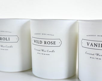 Wild Rose Minimalist Scented Jar Candle | Authentic Rose Garden Scent | Modern Floral True Rose | Plant-Based Aromatherapy Gift for Her