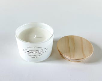 Mandarin Minimalist Candle | Authentic Home Fragrance | True to Life Scents | Orange Citrus Aromatherapy | Fresh Energizing Natural Nontoxic