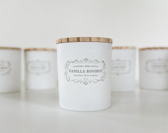 Vanilla Rooibos Tea Scented Candle | Clean Burning |  Apothecary Style Aromatherapy Candle | Warm Comforting Self Care Gift for Tea Lovers