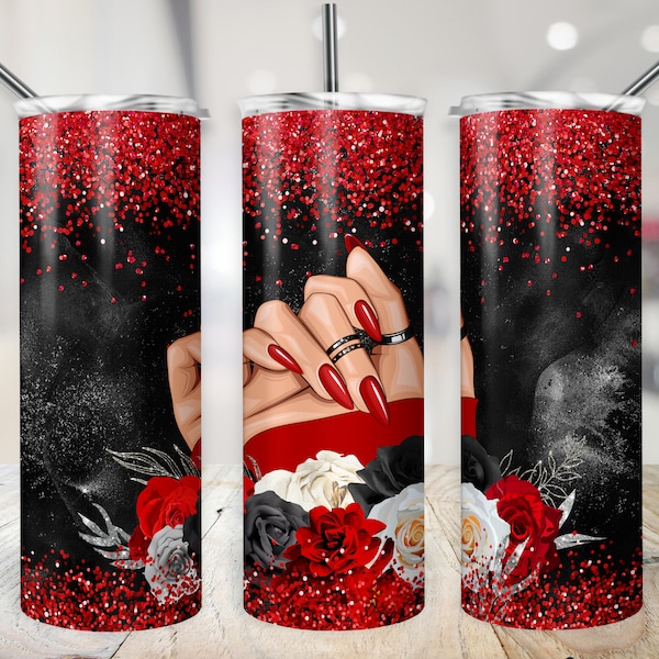 Manicure Tumbler Nail Polish High Fashion Designer PNG Luxury Nails Stylist Tumbler Sublimation Digital Design - Instant Download