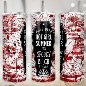 Halloween Horror Tumbler Wrap Hot Girl Summer PNG 20 oz Skinny Sublimation Spooky Bitch Season Digital Design Download
