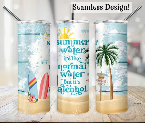 Summer Water Tumbler Wrap, SEAMLESS 20oz Beach Trip Cup Transfer, Funny  Alcohol 20 Oz Skinny Sublimation Design, Girls Weekend File - Etsy