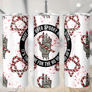 Zombie Christmas Tumbler Wrap, SEAMLESS 20 Unzen Es ist Zeit für die Ho Ho Ho&#39;s PNG, lustige blutige 20 Unzen Sublimationsdatei