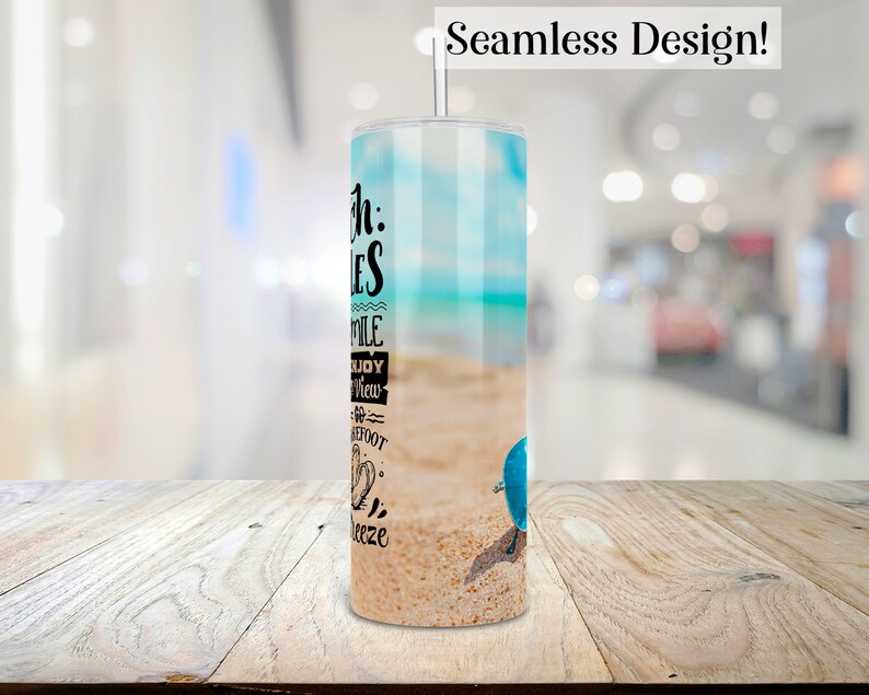 Strandmugg, sommarmugg, PNG, strandregler, strandresa, sublimeringsmuggdesign, 20 oz smal, sublimeringsdigital nedladdning bild 3