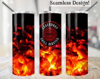 Legendäre Grill Master BBQ Becherverpackung 20 oz Sublimation Vatertag PNG Download - Nur Design