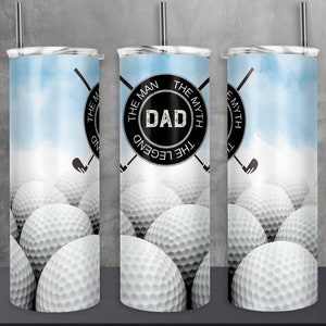 Dad Golf Tumbler Wrap, The Man The Myth The Legend Cup Transfer, Funny Golfer 20 oz Skinny Sublimation Design, Father&#39;s Day PNG