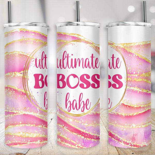 Дизайн стакана Ultimate Boss Babe, 20 унций, сублимационная цифровая загрузка — только дизайн в формате PNG