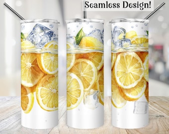 Involucro per bicchiere di limonata, trasferimento realistico senza cuciture per bicchieri da 20 once, cubetti di ghiaccio da 20 once, design a sublimazione sottile, modello per bere d'estate