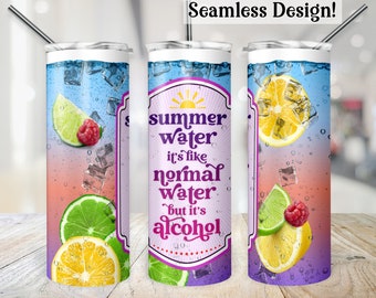 Divertente involucro per bicchiere di alcol, trasferimento per tazza d'acqua estiva SENZA GIUNTE, viaggio per ragazze, design sottile a sublimazione, modello per bere estivo