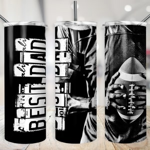 Best Dad Football Tumbler Wrap 20 oz Sublimación del Día del Padre Letras de matrícula antiguas Descarga digital Archivo PNG de papá - Solo diseño