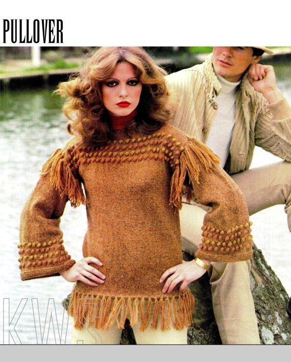 Items similar to Vintage Knitting PATTERN - 70s Knit Sweater PDF ...