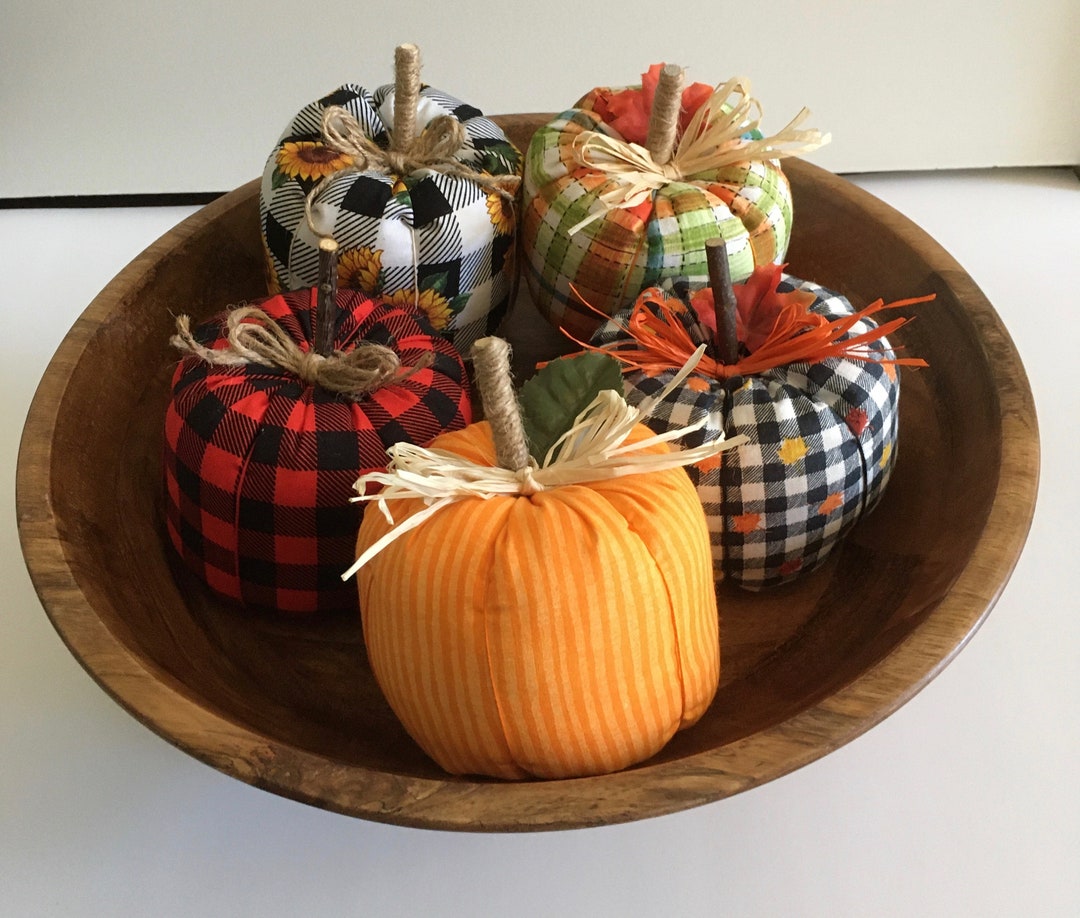 Pumpkin Bowl Fillers Fall Bowl Fillers Fabric Pumpkin Bowl Etsy