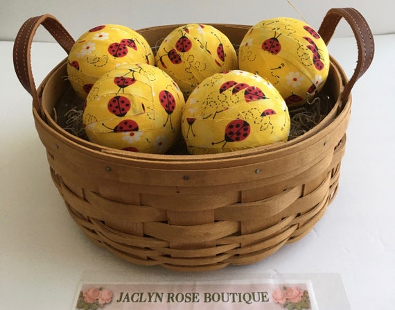 Rag Ball Bowl Fillers Ladybug Fabric Bowl Fillers Yellow Rag | Etsy