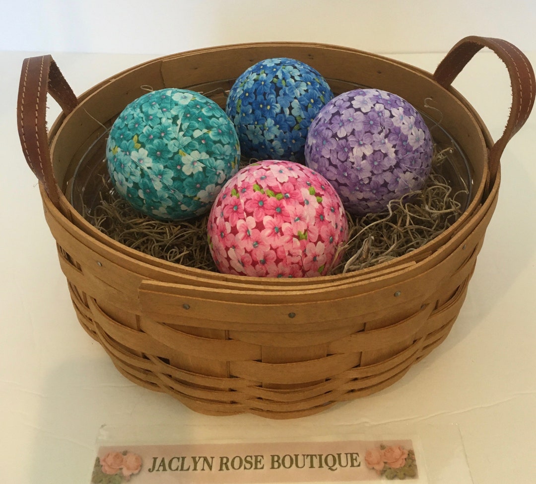 Rag Ball Bowl Fillers, Mini Floral Fabric Bowl Fillers, Rag Balls, Mini