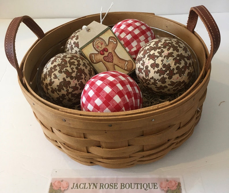 Rag ball bowl fillers Rag balls Farmhouse decor Red check ...