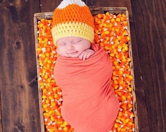 Newborn candy corn hat, 0 3 month candy corn hat,  Baby candy corn hat, Newborn candy corn hat prop, Baby Halloween hat