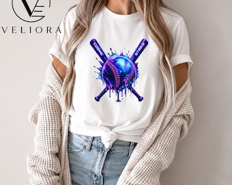 Maglietta da baseball Retro Space, maglietta da softball Cosmic Synthwave Galaxy