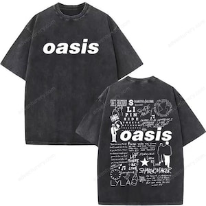 Oasis Tour 25 Vintage Shirt – Oversized Cotton Rock Band Graphic Tee
