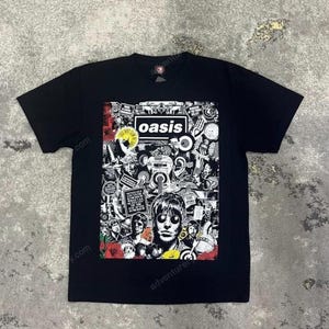 Oasis Classic Men’s Band T-Shirt Vintage Britpop Short Sleeve Casual Tee