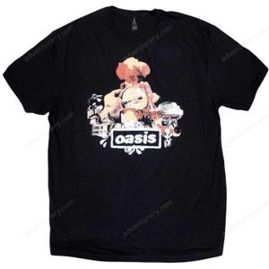 Oasis Band Tee Indie Rock Merch Unisex Black T-Shirt Britpop Fan Gift