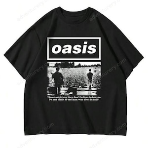 Oasis Britpop Rock Band USA UK Tour Retro Graphic T-Shirt