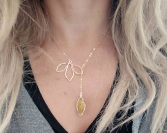 Citrine Necklace  for Women November Birthstone Necklace Citrine jewelry Raw Citrine Necklace November Birthday  for her    Gift