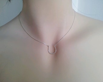 Delicate Horseshoe necklace  Silver Necklaces for Women  Horseshoe pendant necklace  Dainty Gold or Silver Horseshoe charm  Mother’s  Gift