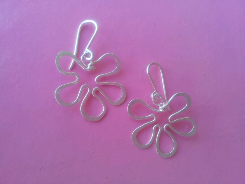 Mother's day Gifts Flower Earrings Sterling Silver dangle also in 14K Gold filled for Her her Gift image 1