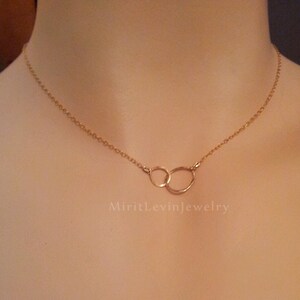 Set of 2-3 Necklaces Mother Daughter Necklace Set Mother Daughter Jewelry interlocking circle Gold for Mom Daughter Gift image 2