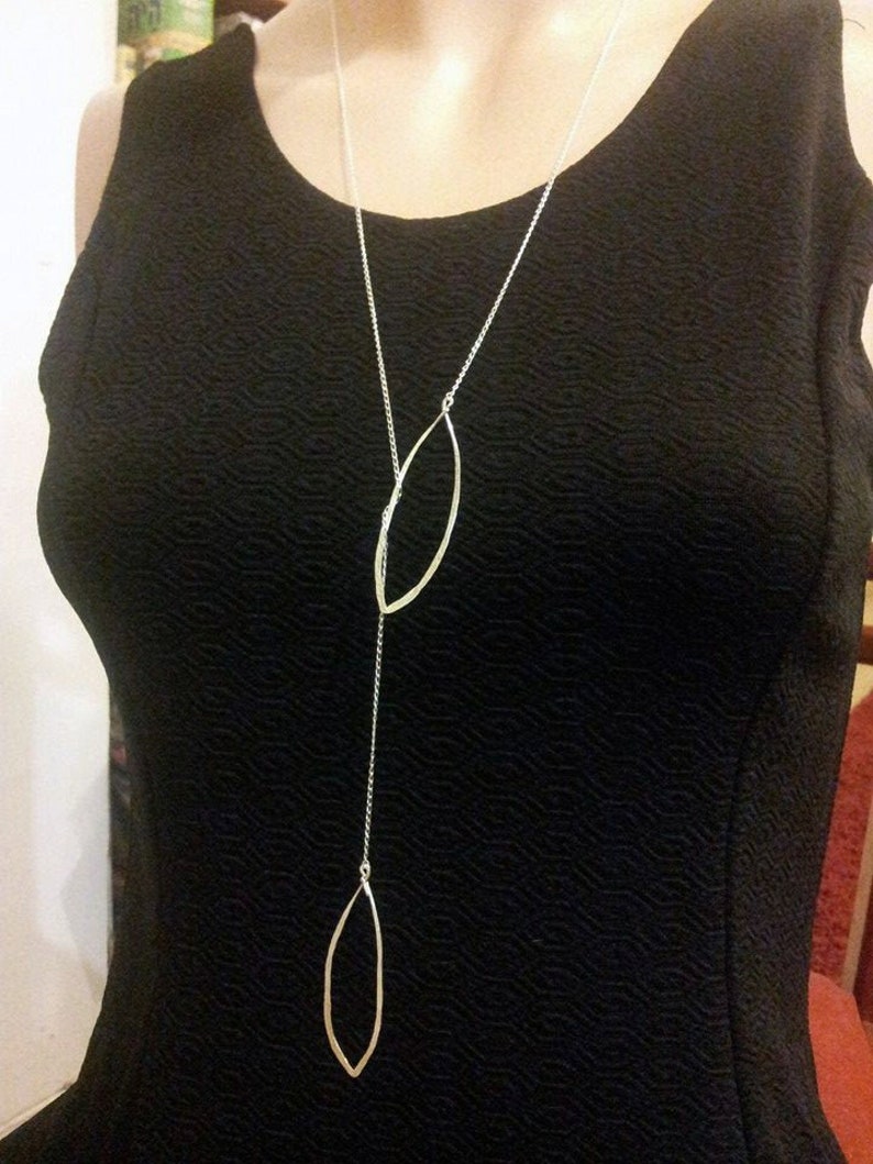 Long Silver Necklace Long Pendants Necklace in Sterling Etsy