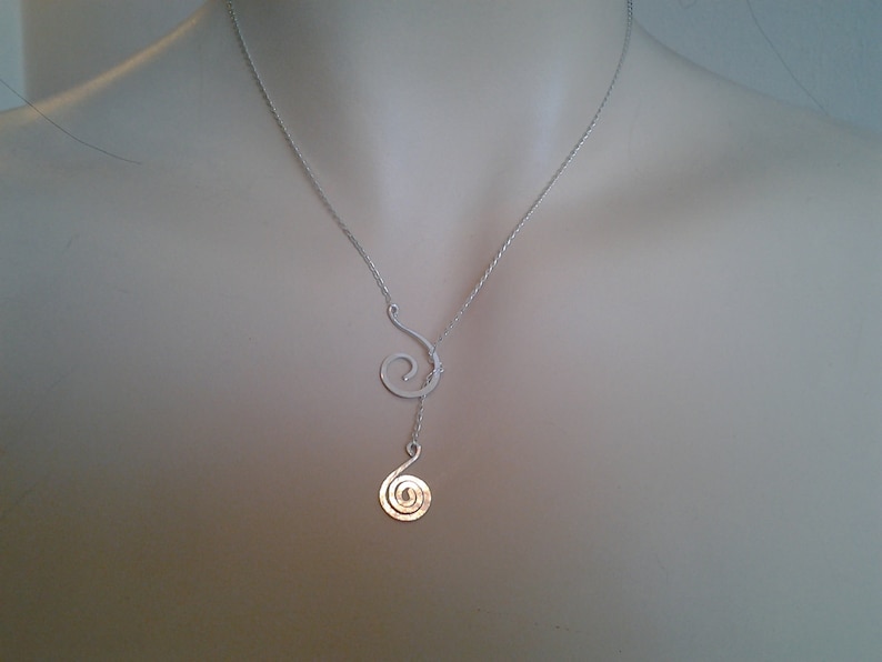 Spiral necklace Lariat Necklace with Special meaning Silver Etsy