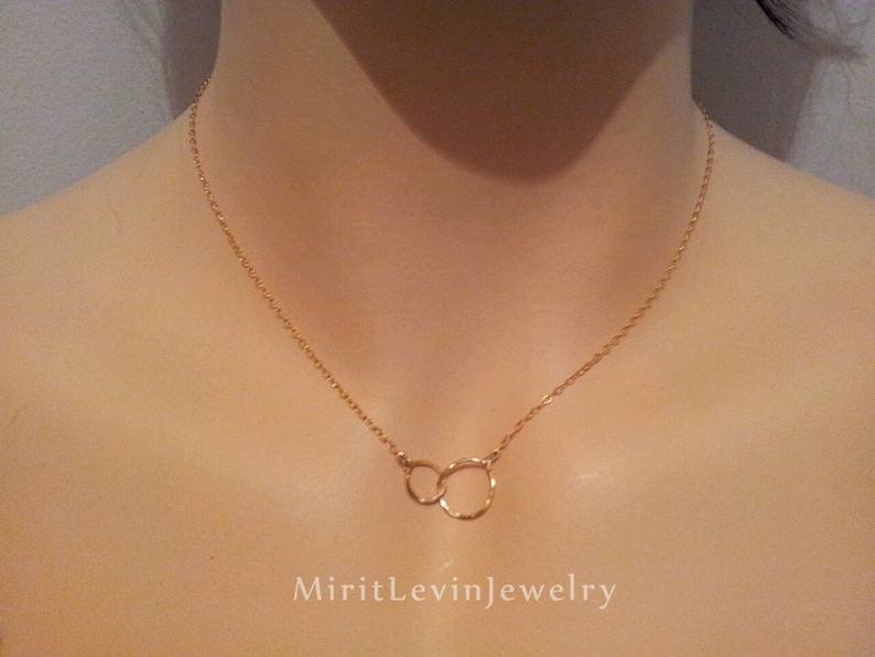 Set of 2-3 Necklaces Mother Daughter Necklace Set Mother Daughter Jewelry interlocking circle Gold for Mom Daughter Gift image 4