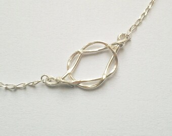 Mother's day  Gifts Love knot necklace in Sterling Silver or 14K Gold filled    for Her  Delicate necklace    her  Mother’s Day  Gift