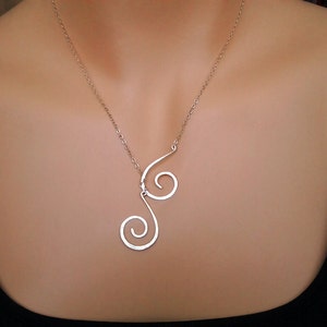Mother's Gift  Double Spiral Necklace Sterling Silver Necklaces for Women Silver Gold Jewelry for Women Wife Anniversary Mom Gift for Her