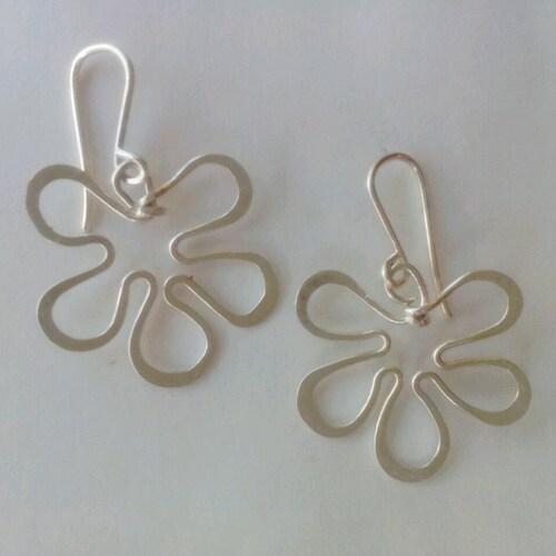 Flower selling Earrings, Sterling Silver, dangle, also in 14K Gold filled , for Her, her