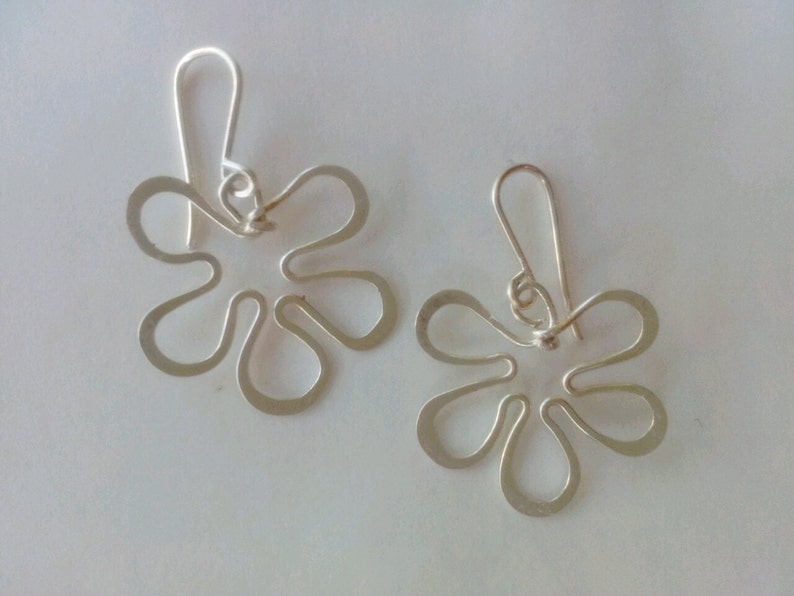 Mother's day Gifts Flower Earrings Sterling Silver dangle also in 14K Gold filled for Her her Gift image 4