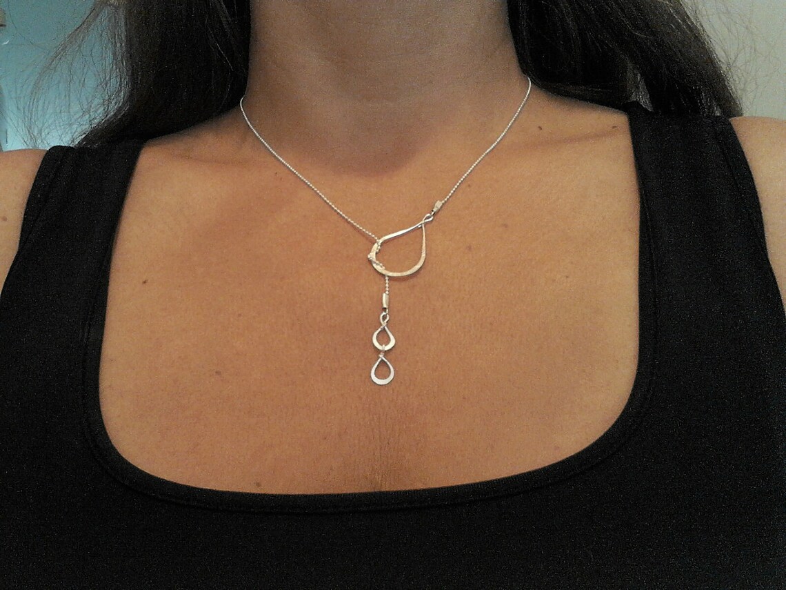 3 Tears Necklace Tears of Joysilver Tear Drops Lariat Etsy