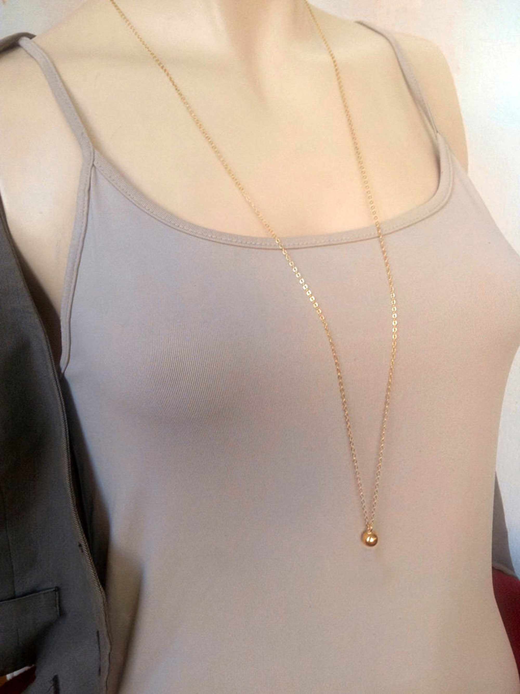 Valentine Gifts long Gold Necklace Long Pendant Necklace Layered