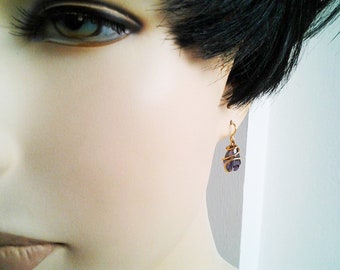 Teardrop Amethyst Earrings  Purple Gold/Silver Earrings  Teardrop Earrings  Amethyst Earrings February Earrings Amethyst    Gift