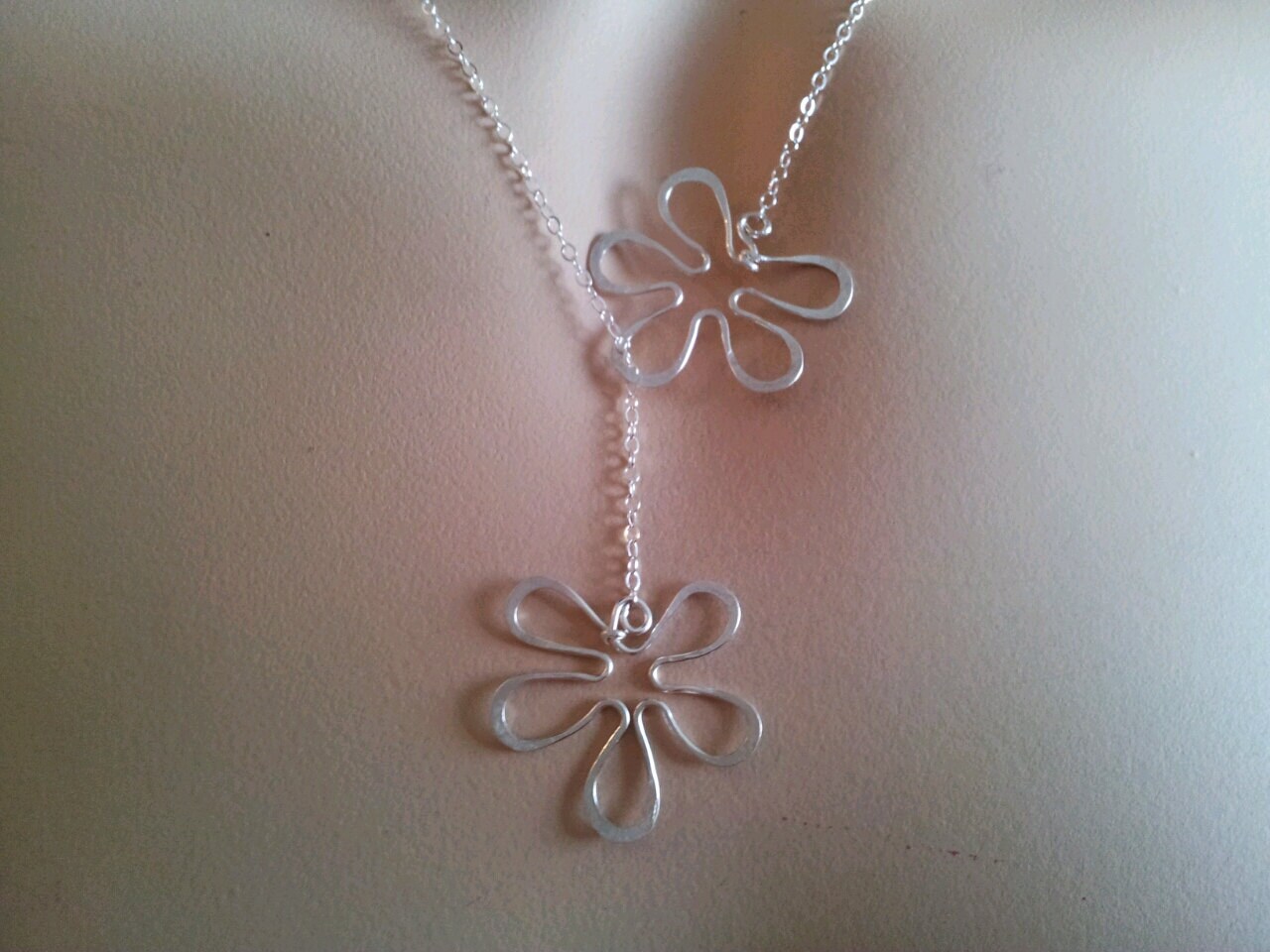 Stoned Flower Necklace, Gold or Silver main image 0