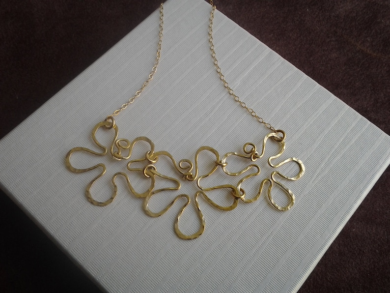 Floral necklace flower jewelry Gift statement bib handmade woodland anniversary Nature statement strand Mothers Day Gift Flowers necklace