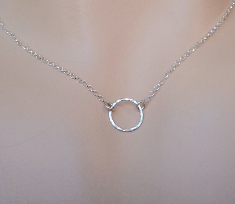Open Circle Necklace 925 Sterling Silver Also in Gold Fill Etsy