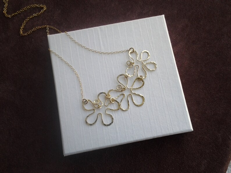 Floral necklace flower jewelry Gift statement bib handmade woodland anniversary Nature statement strand Mothers Day Gift Flowers necklace
