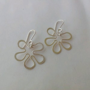 Mother's day Gifts Flower Earrings Sterling Silver dangle also in 14K Gold filled for Her her Gift image 3