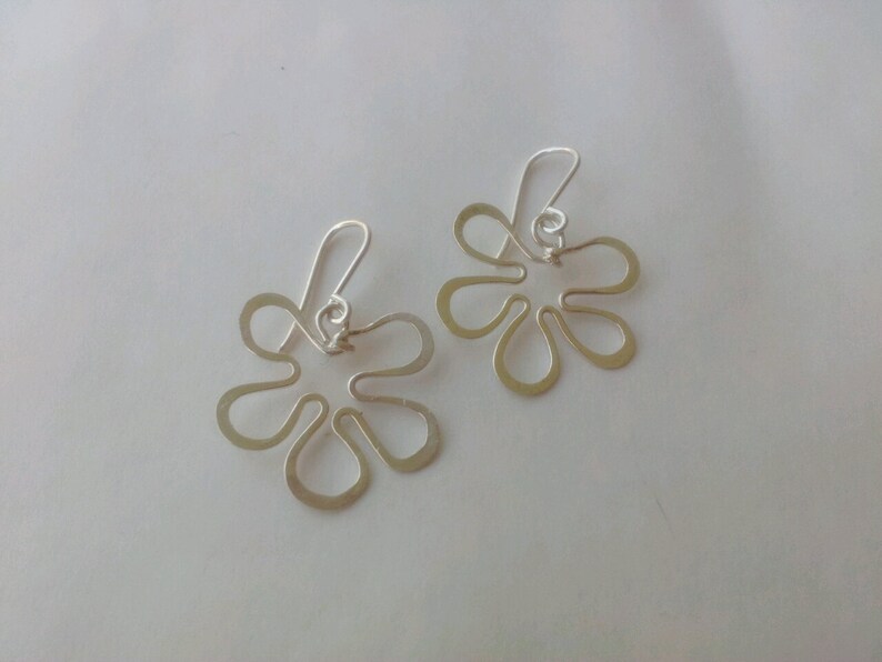 Mother's day Gifts Flower Earrings Sterling Silver dangle also in 14K Gold filled for Her her Gift image 3