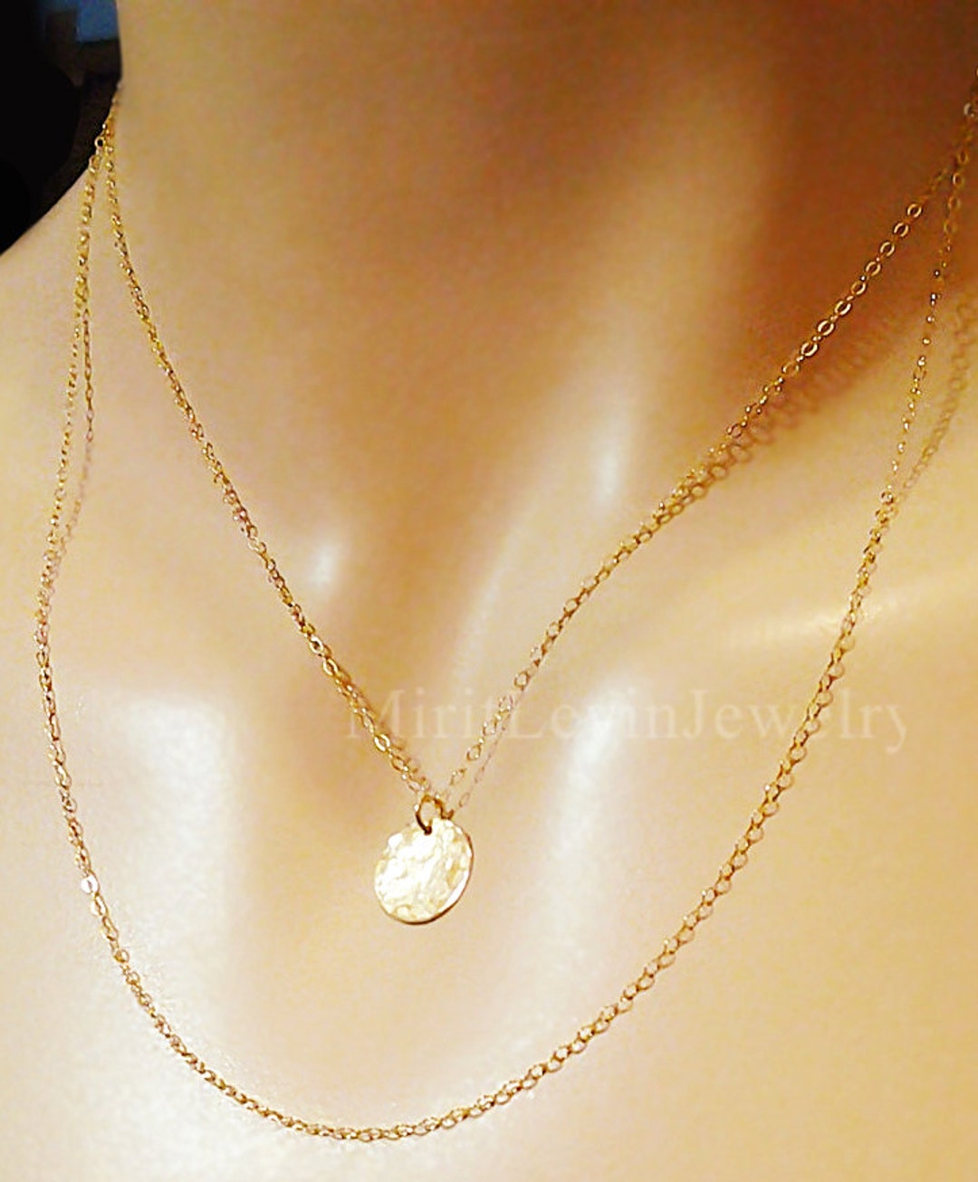 Layered Necklace Double Two Strand Necklace 2 Tier Chain Gold - Etsy
