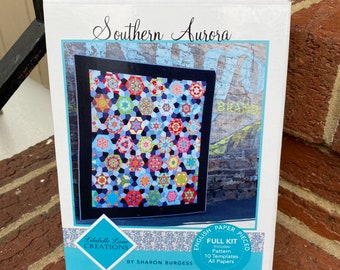 Southern Aurora Quilt by Sharon Burgess- Lillabelle Lane Creations - EPP KIT - papers, pattern, template included
