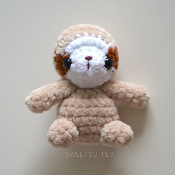 Pocket Sloth Crochet Pattern · Amigurumi PDF Tutorial Baby Stuffed Animal Keychain Charm Easy Beginner Unisex Boys Girls Kids Cute Toy